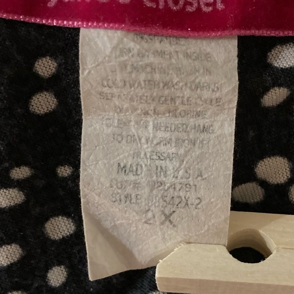 Julie's Closet Black and White Polka Dot Tiered Top | Lace Detail | Made in USA - Picture 5 of 10